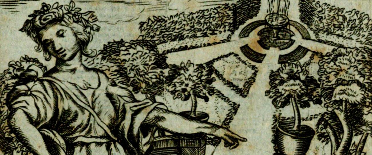 Ex-libris con el título de "Prosopopoelae Botanicae". [S.XIX]. Archivo del Institut Botànic de Barcelona. Signatura PER/3/3. 